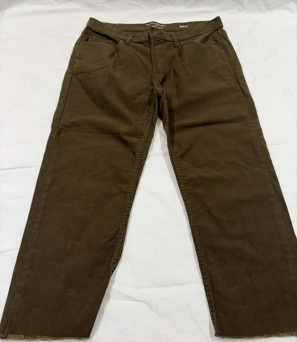 Banana Republic Travel Jean Slim Fit Olive Brown Pants 32x22